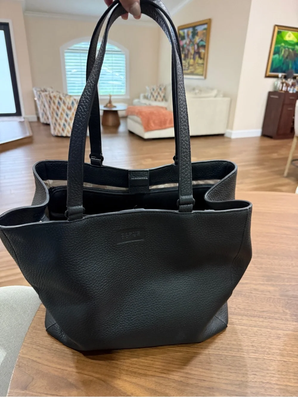 Dagne Dover Black Pebbled Leather Tote - Picture 5 of 8